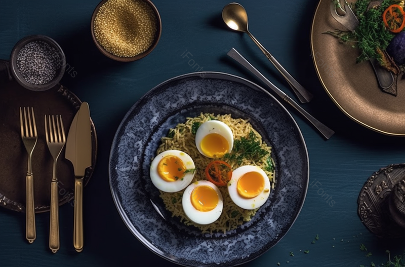 豪华鱼子酱菜单和镶金银餐具,高清,摄影图,摄影图片,图片大全,摄影图免费下载